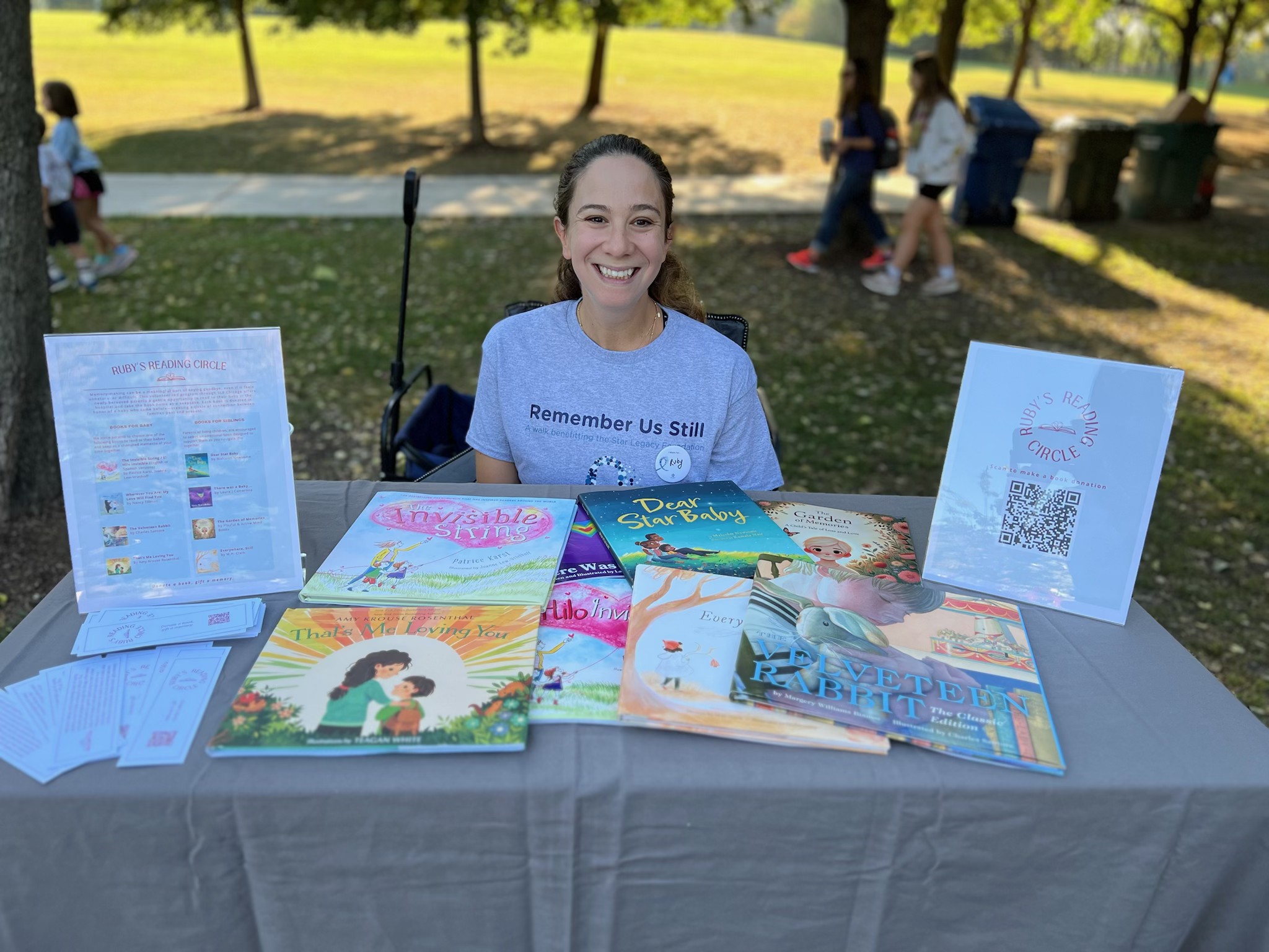 Ruby's Reading Circle table at the Remember Us Still walk